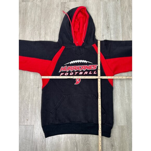 Hurricanes Football Hoodie Youth size Large Black & Red Pullover Sportwear - Picture 6 of 11